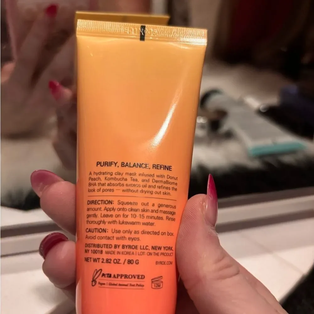 BYROE Peach Kombucha Tea Purifying Clay Mask